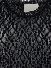 Isabel Marant Women 'Belsane' Black Long Dress With All-Over Lace Trim In Cotton Blend For Women