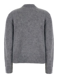 MAISON MARGIELA Maison Margiela Women Gray Sweater With Floral Print And Brushed Effect In Blend Wool For Women