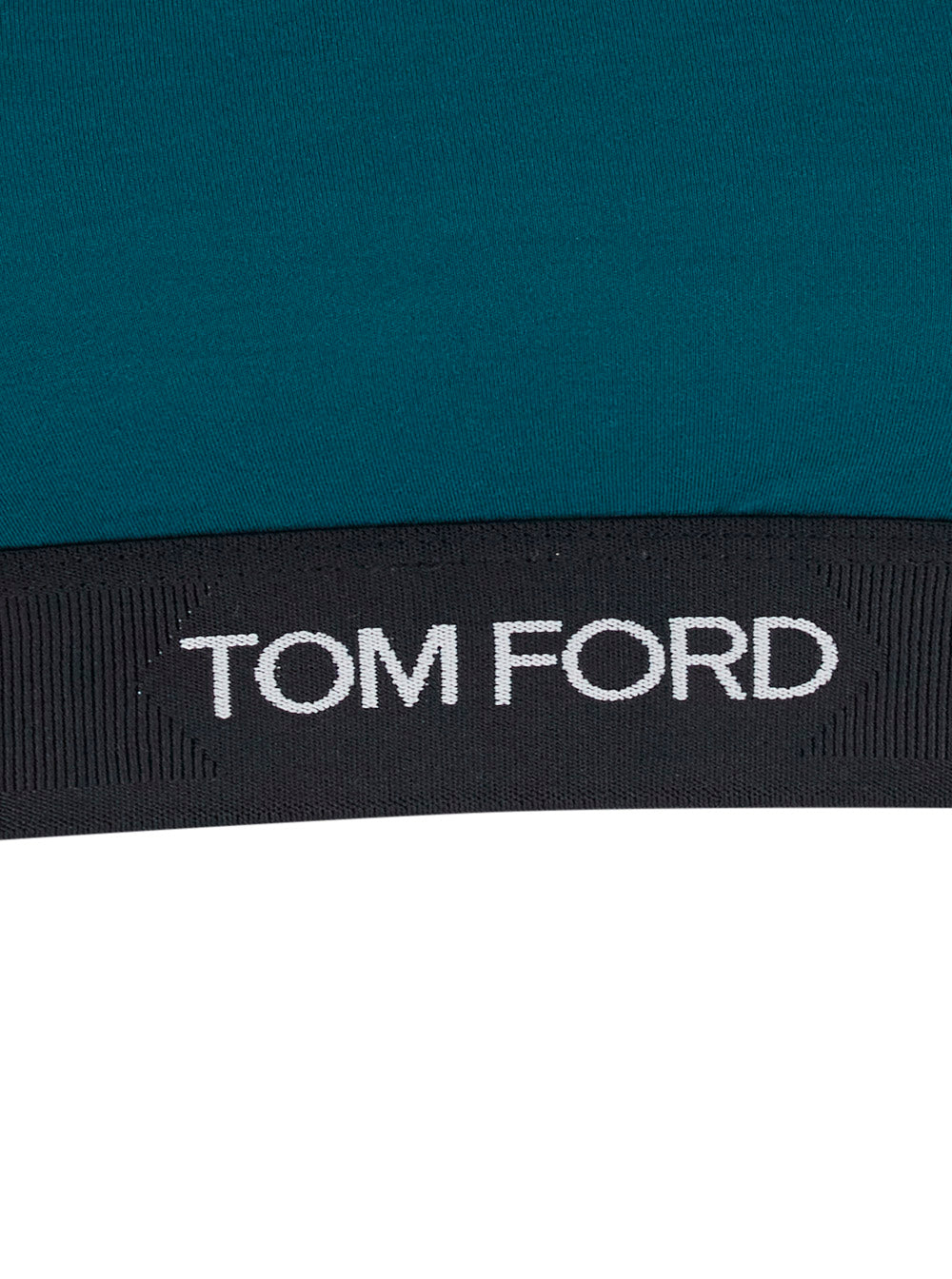 Tom Ford Women Green Top With Square Neckline And Logo Lettering On The Front In Tech Fabric For Women