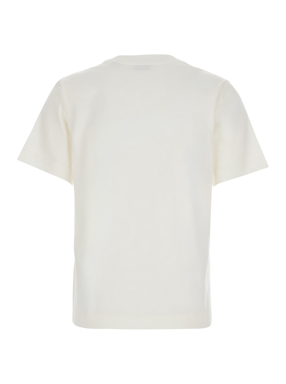 Burberry Women White T-Shirt With Ekd Logo Embroidered On The Front In Cotton For Women