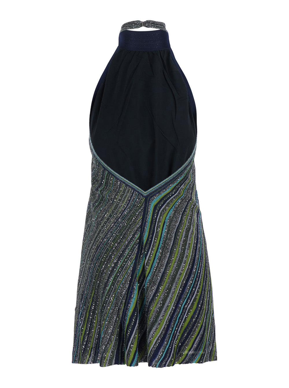 Missoni Women Blue Dress With Cut-Out On The Back And Applied Sequins In Viscose Blend For Women