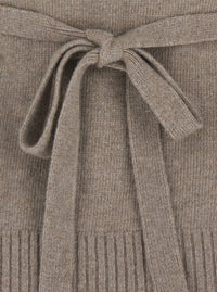 P.A.R.O.S.H. P.A.R.O.S.H. Women Beige High Neck Sweater With Adjustable Knot At The Back In Wool Women