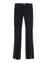 Rick Owens Men 'Vega' Black Pants With Openable Side Zippers In Wool Blend For Men