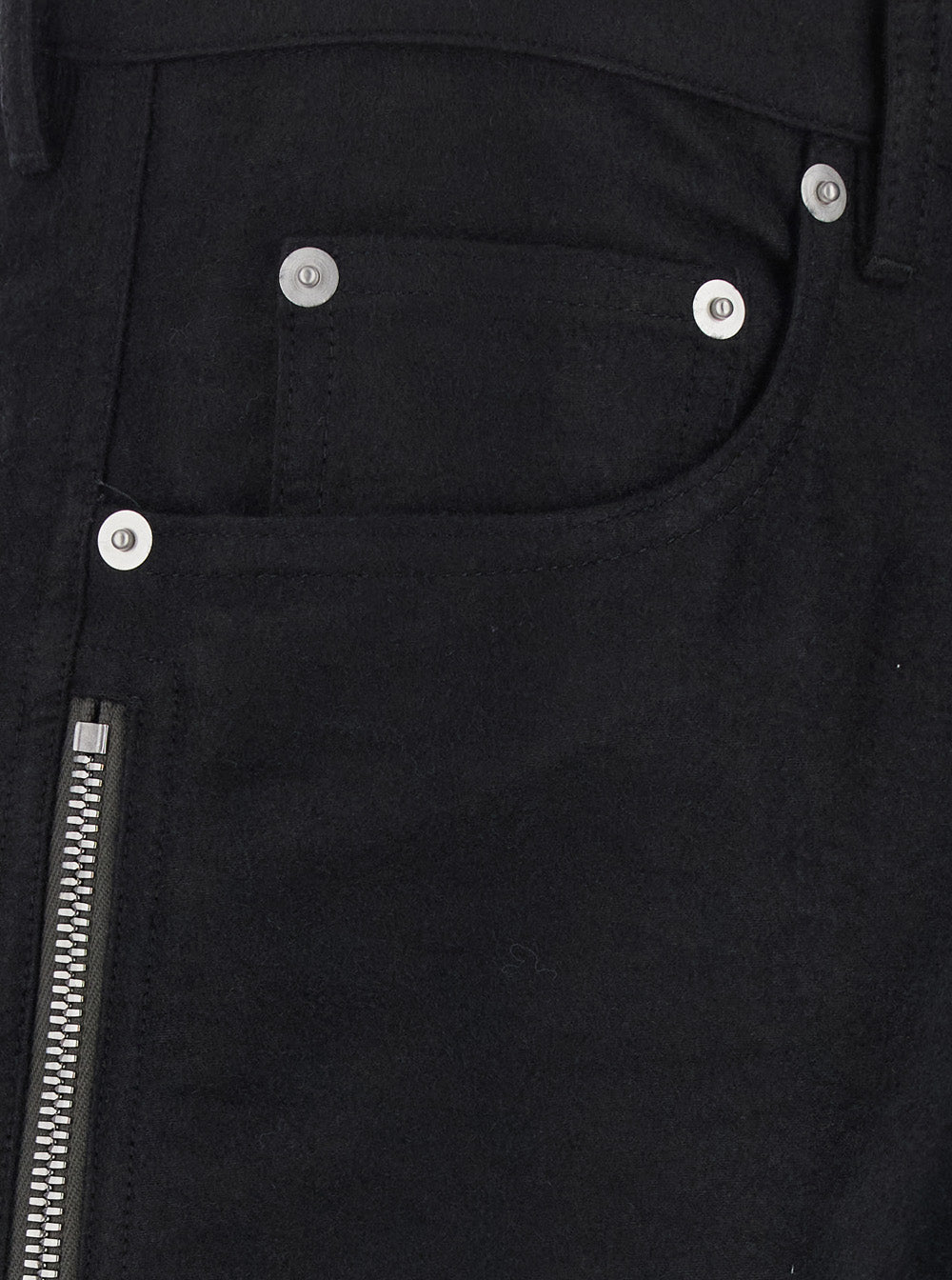 Rick Owens Men 'Vega' Black Pants With Openable Side Zippers In Wool Blend For Men