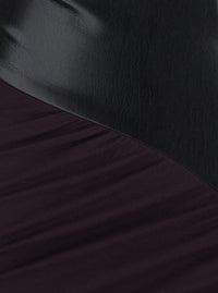 The Andamane Women 'Ursula' Dark Burgundy Dress With Ecoleather Details And Draped Design In Viscose For Women