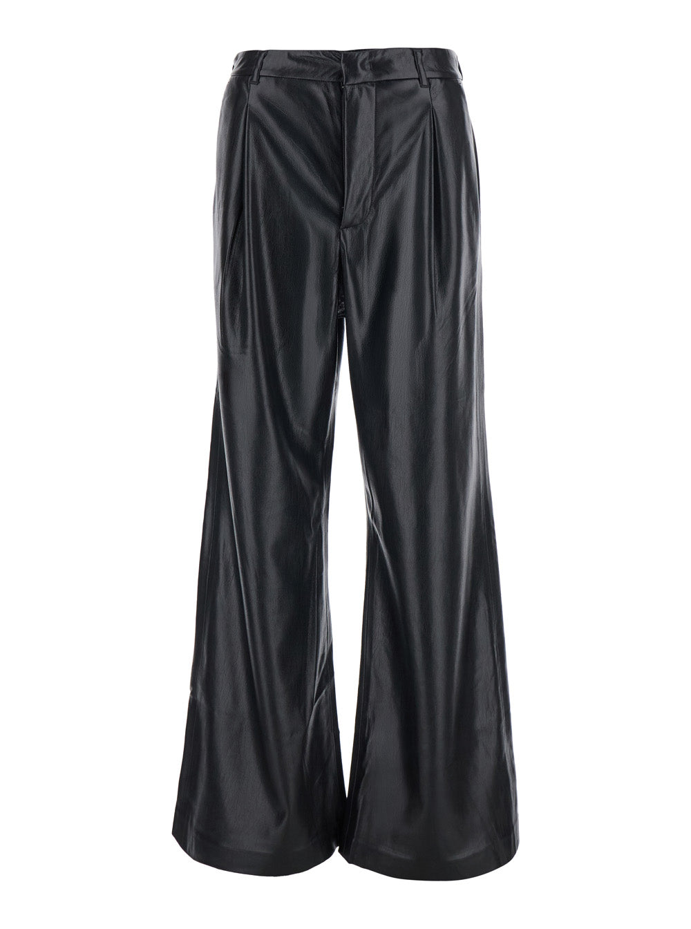 The Andamane Women 'Sasha' Black Pants With Five-Pocket Design In Eco-Leather For Women