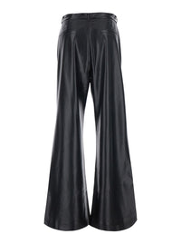The Andamane Women 'Sasha' Black Pants With Five-Pocket Design In Eco-Leather For Women