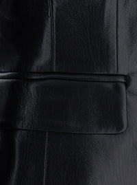 The Andamane Women 'Zefira' Black Jacket With Notched Revers And Crop Design In Eco-Leather For Women