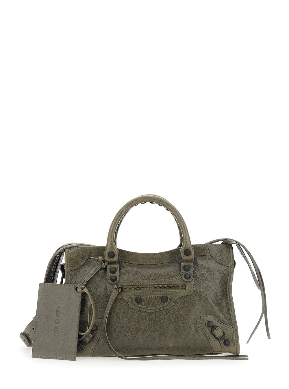 BALENCIAGA Balenciaga Women 'Le City Bag' Green Small Handbag With Adjustable And Removable Shoulder Strap In Leather For Women