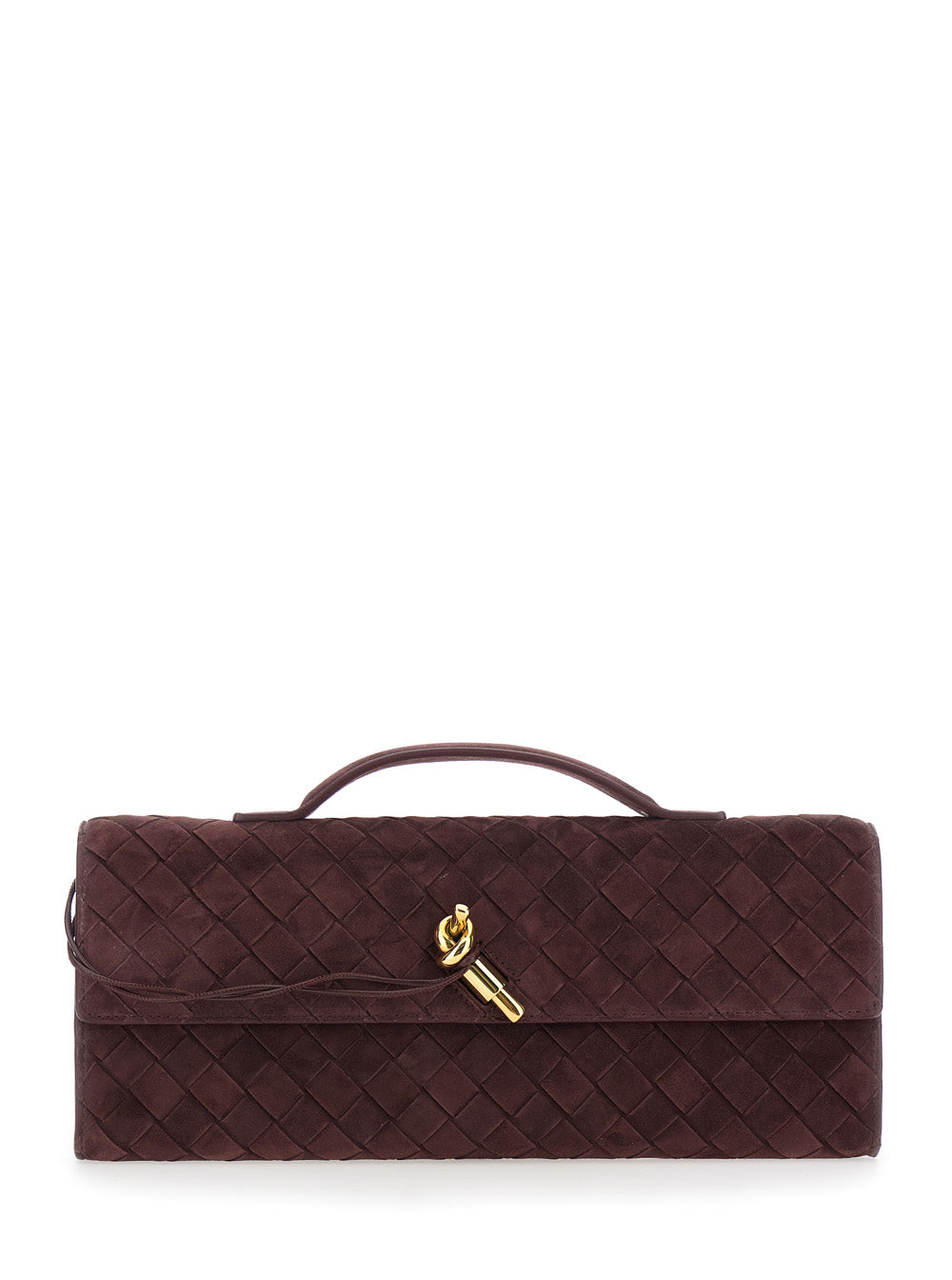 BOTTEGA VENETA Bottega Veneta Women Andiamo Clutch Intrecciato 15 Cashmere Calf