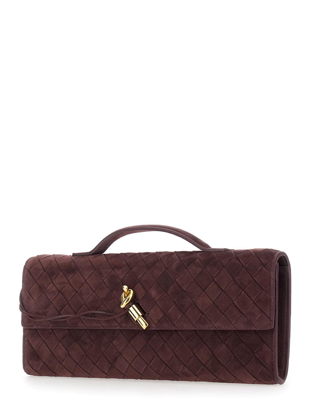 BOTTEGA VENETA Bottega Veneta Women Andiamo Clutch Intrecciato 15 Cashmere Calf