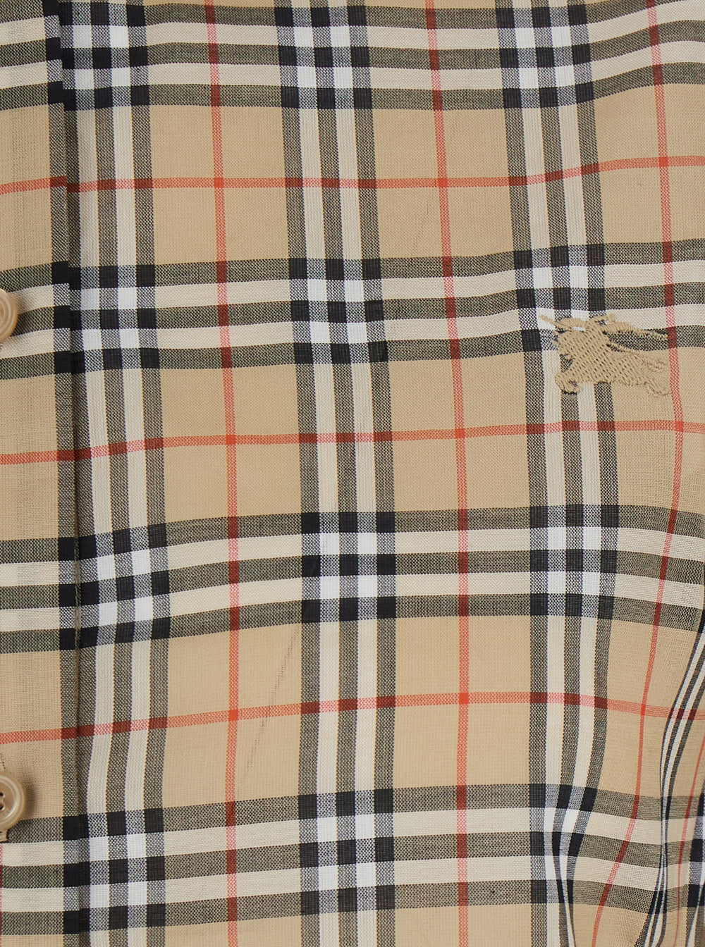 Burberry Women 'Emma' Beige Shirt With Ekd Embroidery On The Front And All-Over Check Motif In Cotton For Women