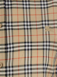 Burberry Women 'Emma' Beige Shirt With Ekd Embroidery On The Front And All-Over Check Motif In Cotton For Women