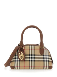 Burberry Women 'Primrose' Beige Handbag With Ekd Leather Tag And Adjustable And Removable Strap In Check Canvas For Women