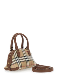 Burberry Women 'Primrose' Beige Handbag With Ekd Leather Tag And Adjustable And Removable Strap In Check Canvas For Women