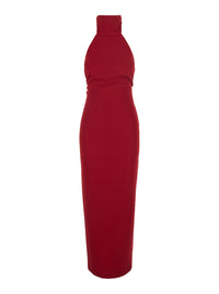 Leplain Women Red Long Sleeveless Dress With Open Back And Zip Closure At The Back In Fabric For Women