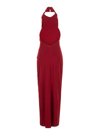 Leplain Women Red Long Sleeveless Dress With Open Back And Zip Closure At The Back In Fabric For Women