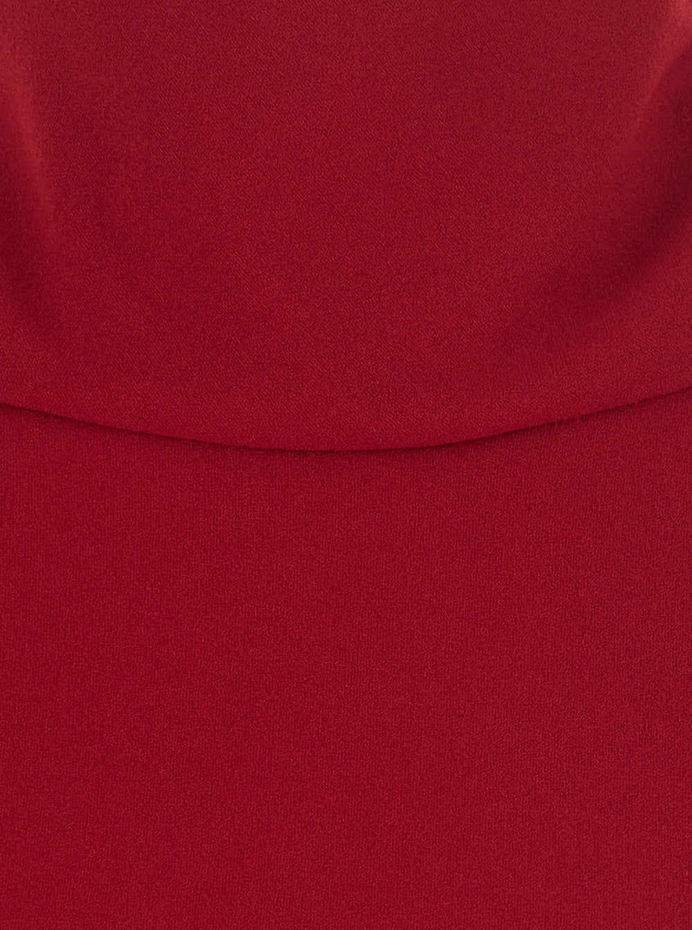 Leplain Women Red Long Sleeveless Dress With Open Back And Zip Closure At The Back In Fabric For Women
