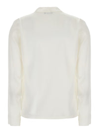 Leplain Women Georgette Blouse With Long Sleeves And Collar, In White For Women