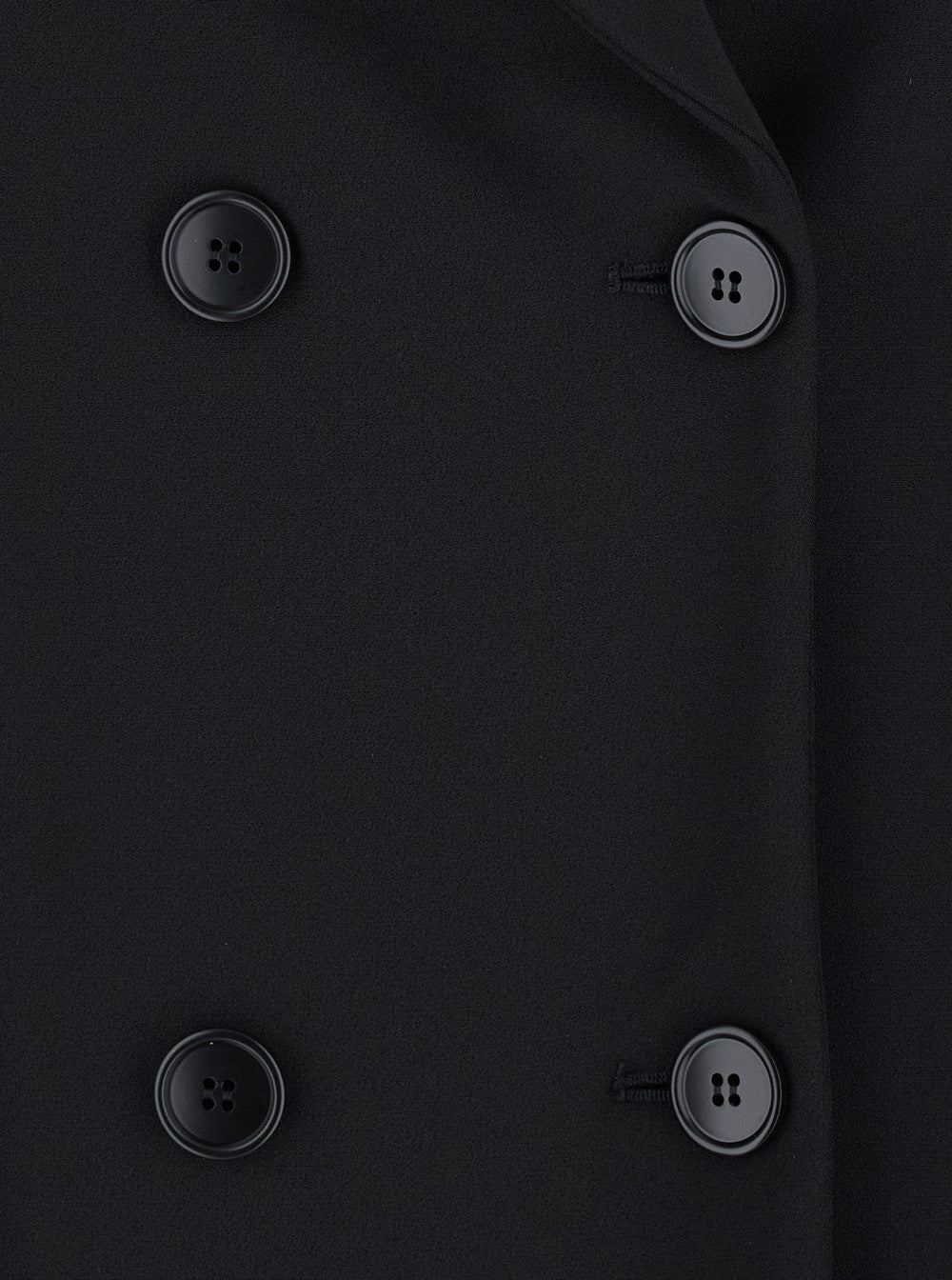 Leplain Women Black Double Breasted Jacket With Peak Revers In Wool Blend For Women