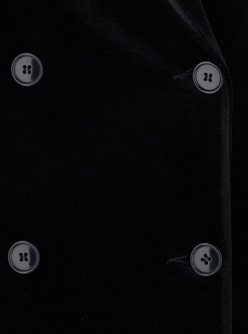 Leplain Women Black Long Double-Breasted Coat With Peak Revers In Velvet For Women