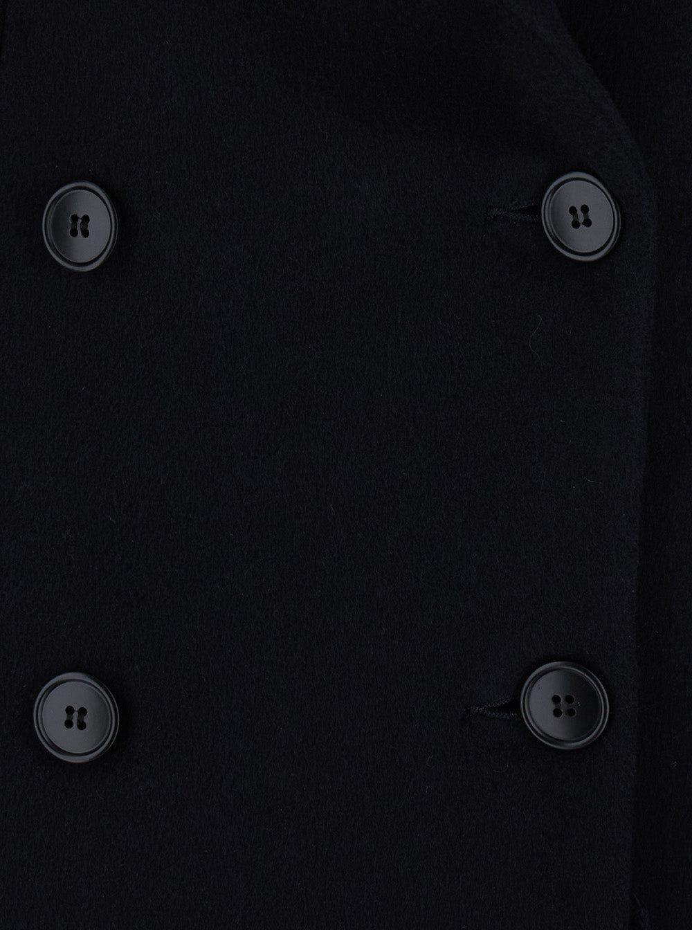 Leplain Women Black Long Double-Breasted Coat With Peak Revers In Fabric For Women
