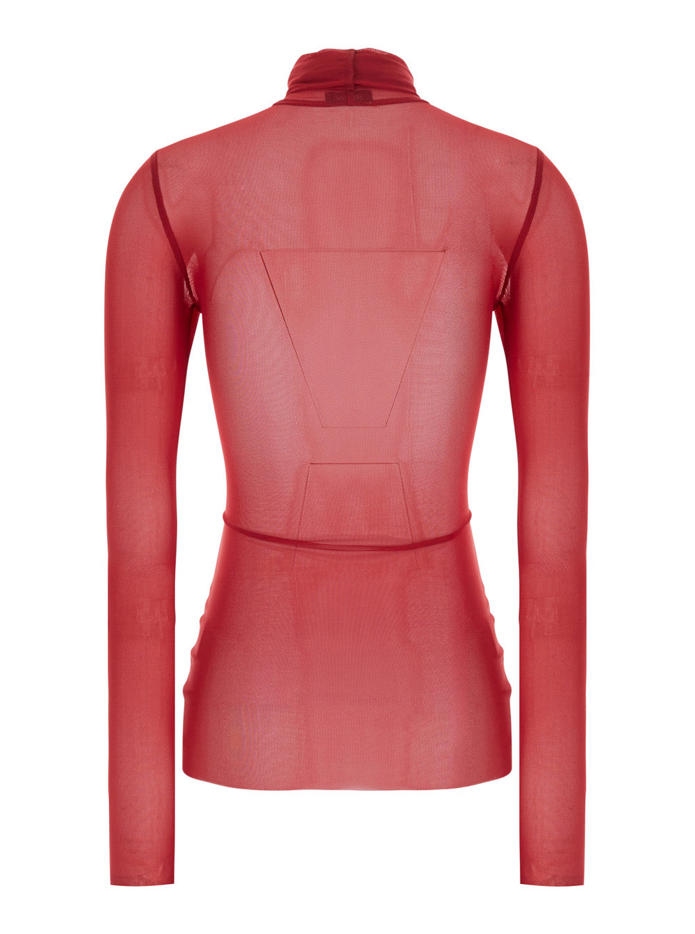 Leplain Women Red High Neck Top With Long Sleeves In Tech Fabric For Women