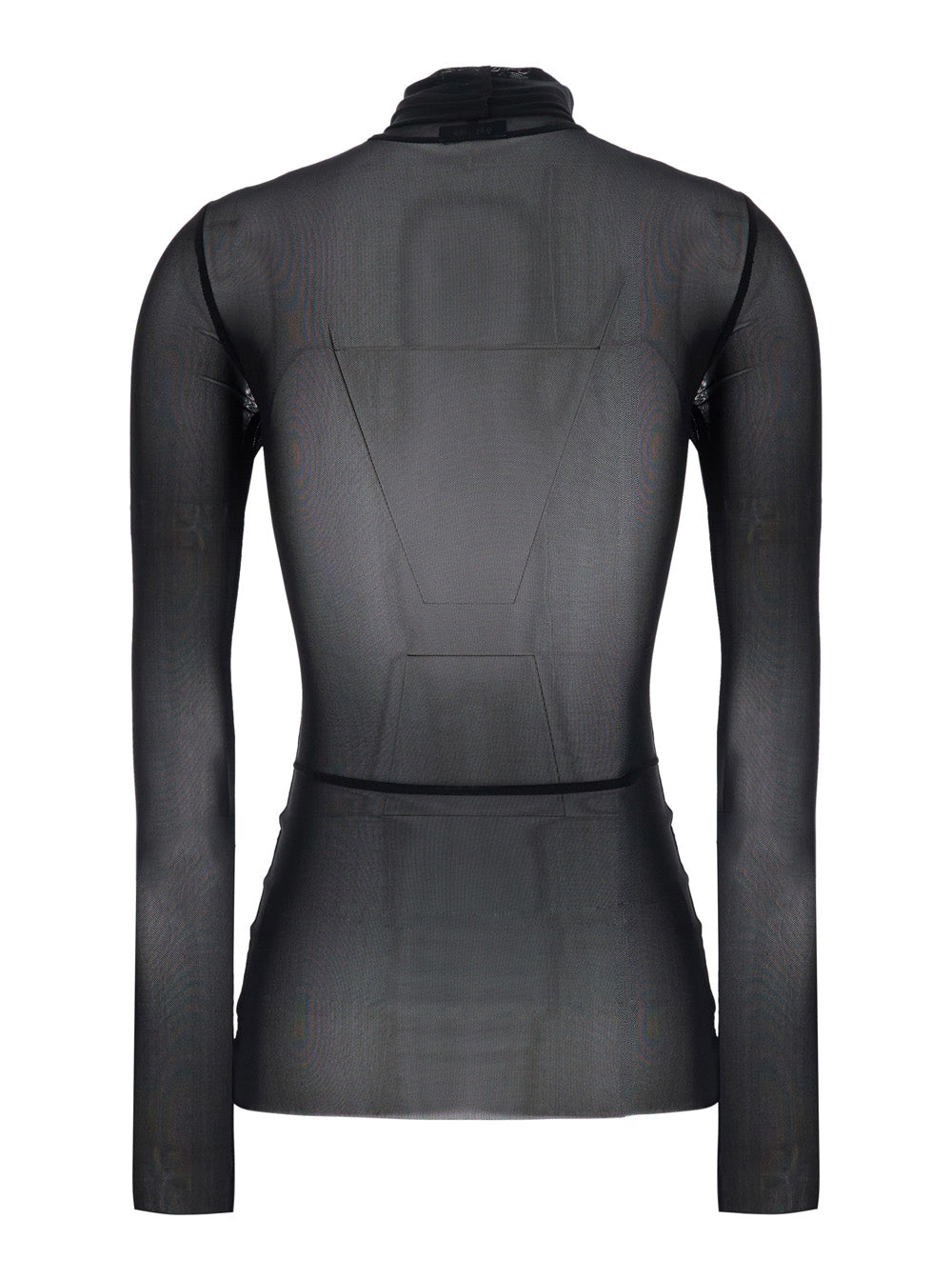 Leplain Women Black High Neck Top With Long Sleeves In Tech Fabric For Women