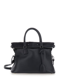 MAISON MARGIELA Maison Margiela Women Black Crossbody Bag With Adjustable And Removable Strap And Four Stitches Detail On The Back In Leather For Women