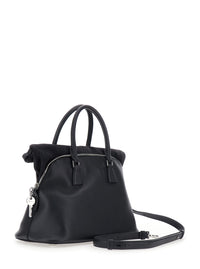 MAISON MARGIELA Maison Margiela Women Black Crossbody Bag With Adjustable And Removable Strap And Four Stitches Detail On The Back In Leather For Women