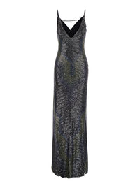 Missoni Women Multicolor Long Sleeveless Dress With V-Neck And All-Over Sequins In Blend Viscose Women