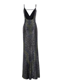 Missoni Women Multicolor Long Sleeveless Dress With V-Neck And All-Over Sequins In Blend Viscose Women