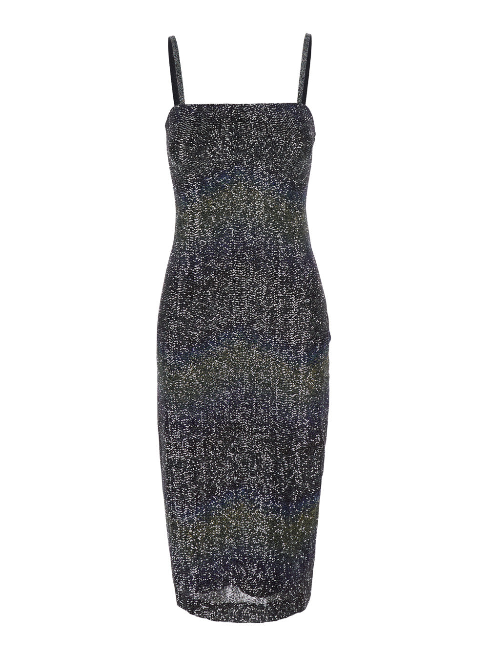 Missoni Women Multicolor Midi Dress With Spaghetti Straps And All-Over Sequins Zigzag Motif In Tech Fabric For Women