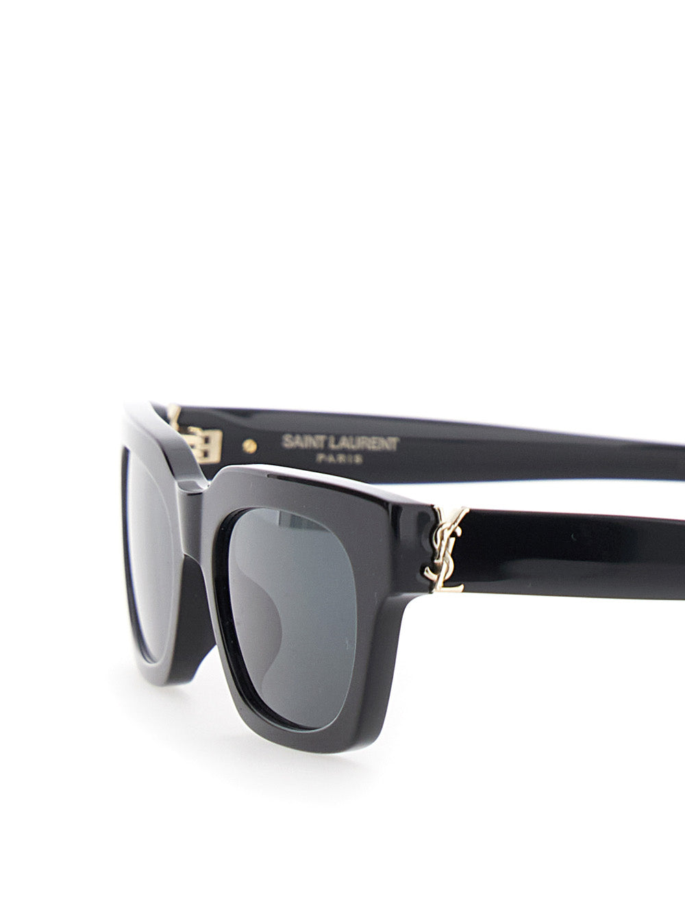 Saint Laurent Women 'Wellington' Black Sunglasses With Cassandre On The Temples In Acetate For Women