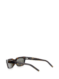 Saint Laurent Women 'Wellington' Brown Sunglasses With Cassandre On The Temples And Leopard Design In Acetate For Women