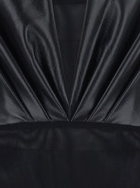The Andamane Women 'Sendaya' Black Bodysuit With Deep V-Neck And Open Back In Ecoleather Black Women