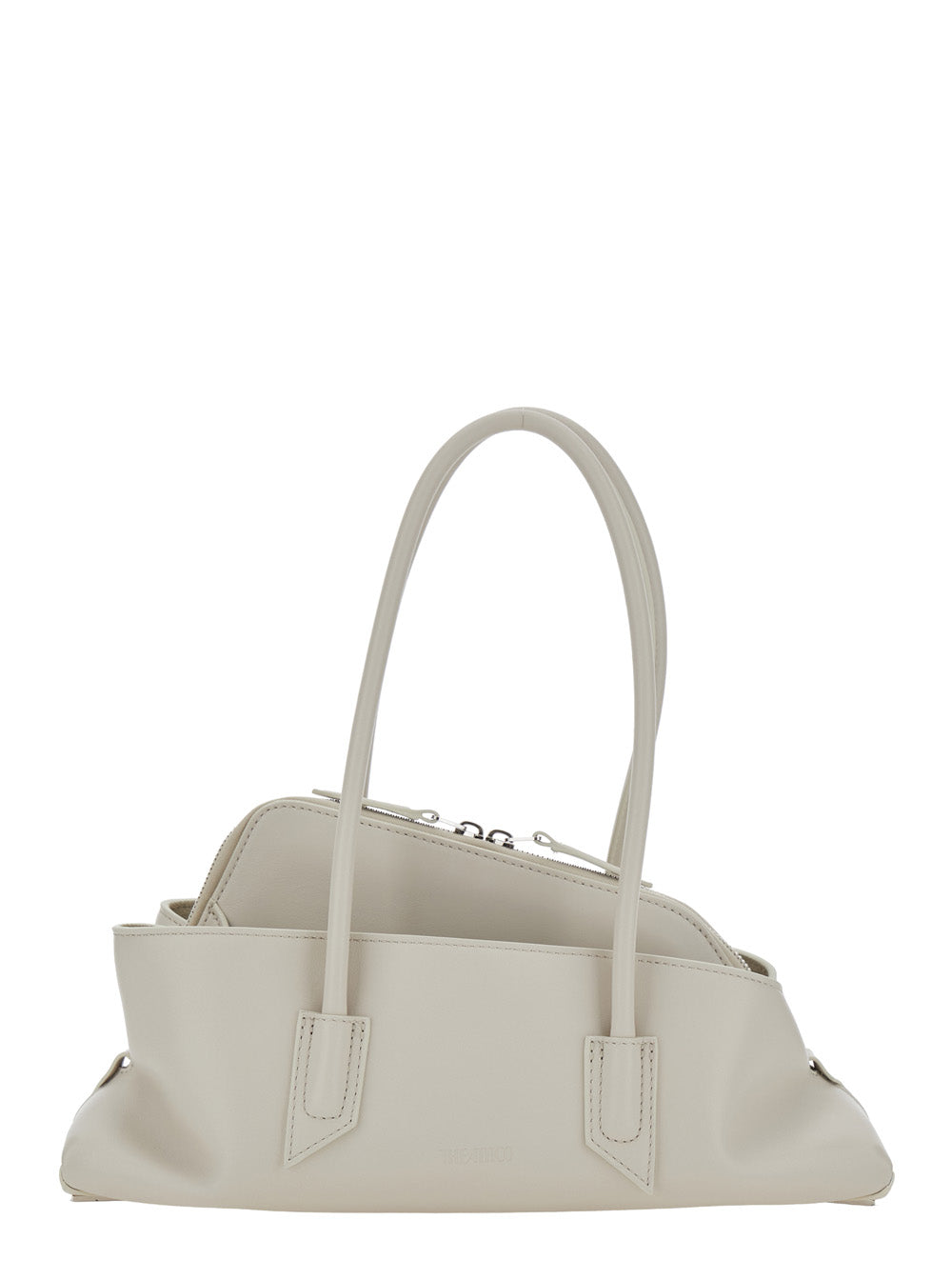 The Attico Women 'La Passeggiata' White Small Shoulder Bag With Top Handles And Asymmetric Design In Leather For Women