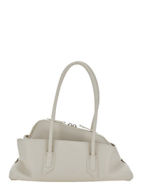 The Attico Women 'La Passeggiata' White Small Shoulder Bag With Top Handles And Asymmetric Design In Leather For Women