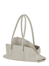 The Attico Women 'La Passeggiata' White Small Shoulder Bag With Top Handles And Asymmetric Design In Leather For Women