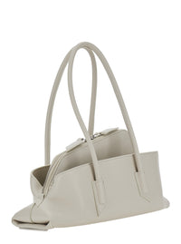 The Attico Women 'La Passeggiata' White Small Shoulder Bag With Top Handles And Asymmetric Design In Leather For Women
