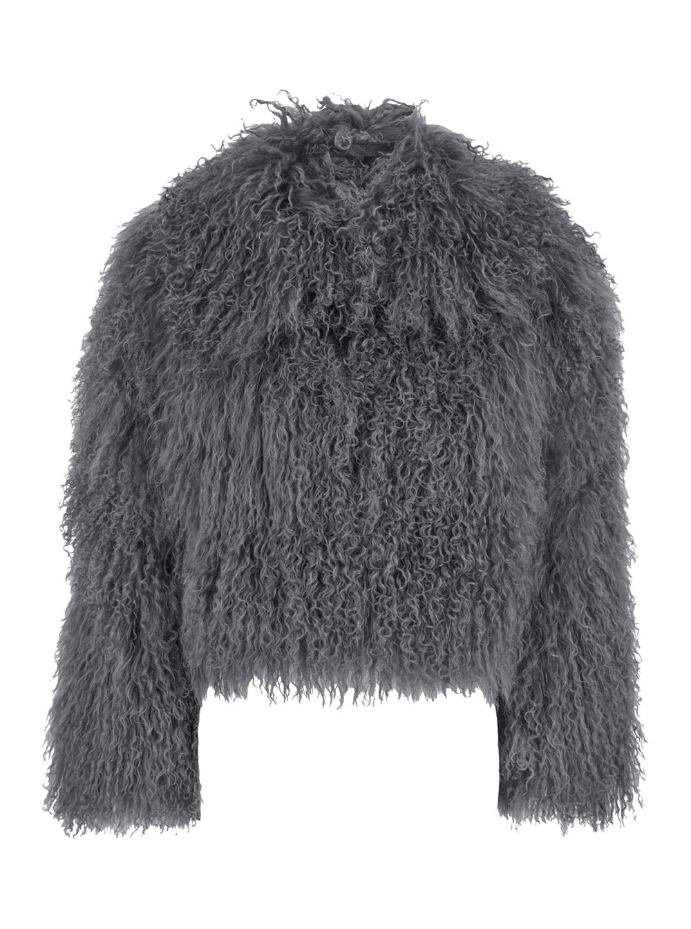 Leplain Women Short Jacket In Grey Tibetan Fur For Women