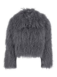 Leplain Women Short Jacket In Grey Tibetan Fur For Women