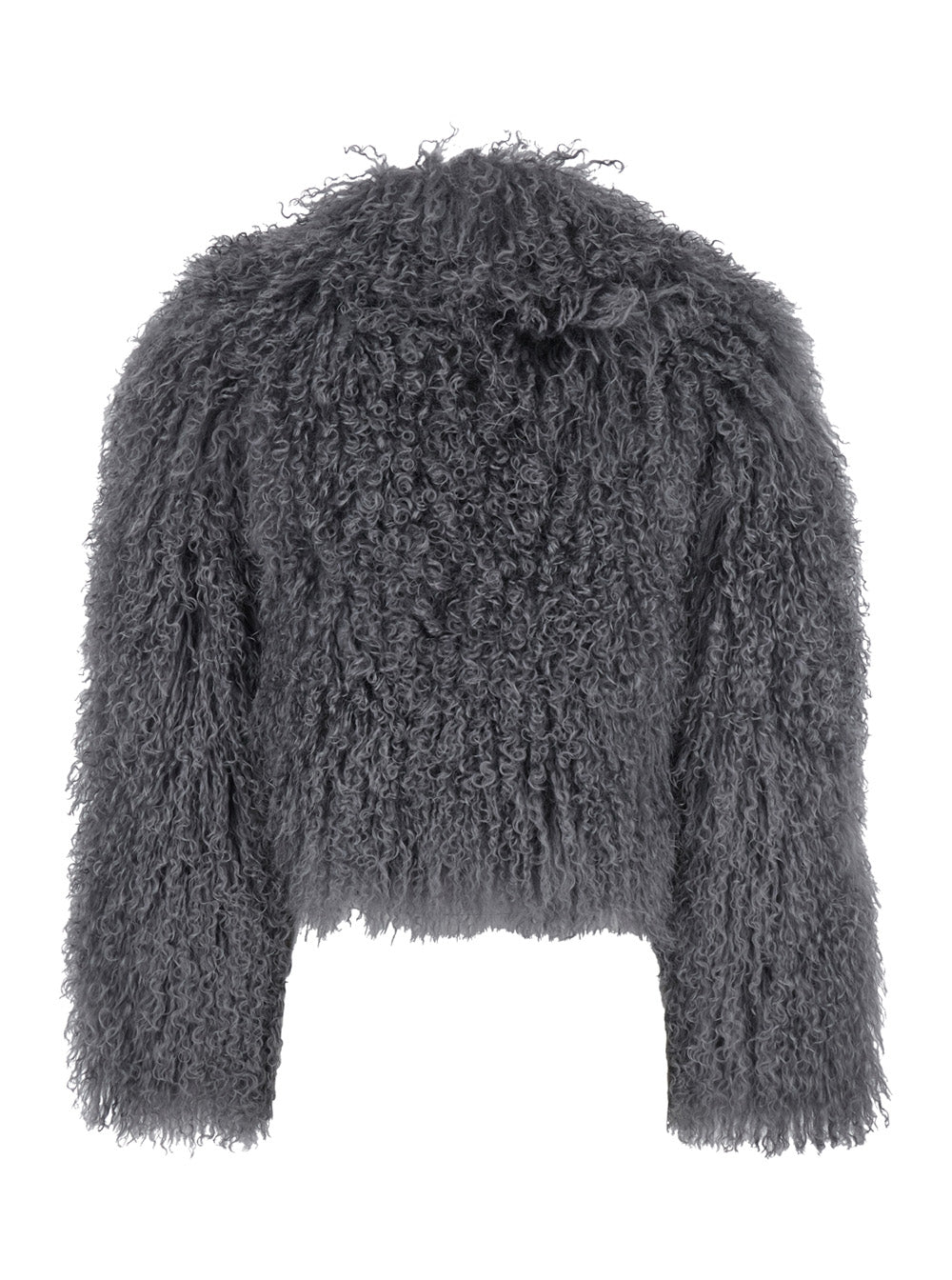 Leplain Women Short Jacket In Grey Tibetan Fur For Women