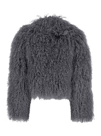 Leplain Women Short Jacket In Grey Tibetan Fur For Women