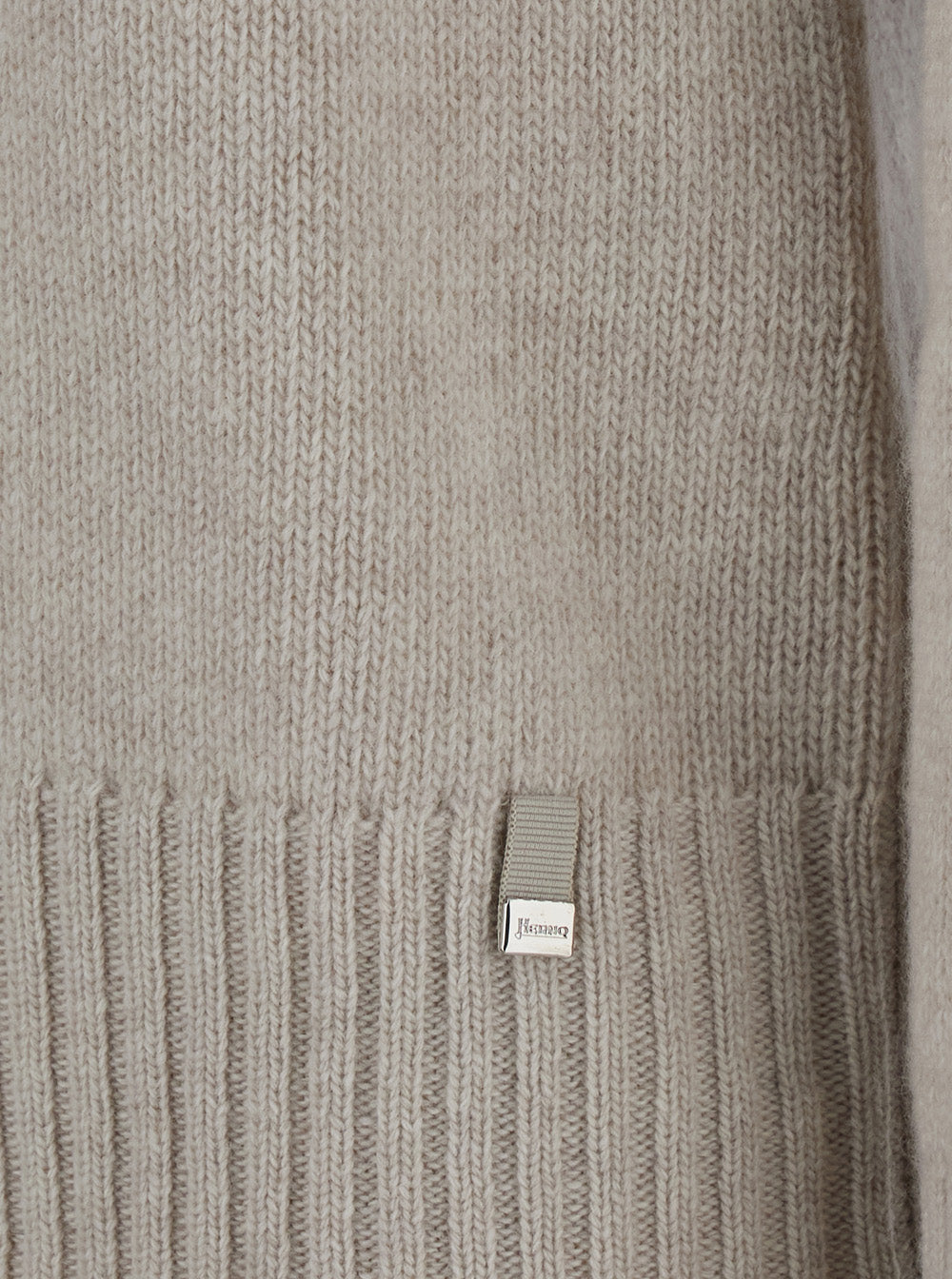 Herno Women Grey Crewneck Sweater With Logo Patch On The Front In Wool For Women