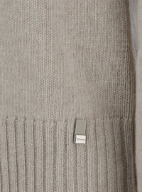 Herno Women Grey Crewneck Sweater With Logo Patch On The Front In Wool For Women