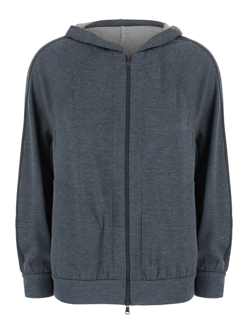 BRUNELLO CUCINELLI Brunello Cucinelli Women Gray Hooded Sweatshirt In Blend Cotton For Women