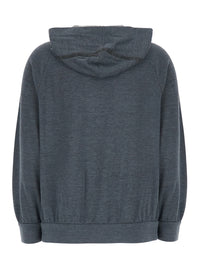 BRUNELLO CUCINELLI Brunello Cucinelli Women Gray Hooded Sweatshirt In Blend Cotton For Women