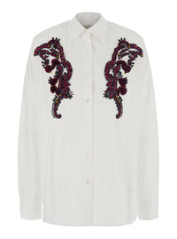 DRIES VAN NOTEN Dries Van Noten Women 'Kasia' White Shirt With Classic Collar And Embroidery On The Front In Cotton For Women