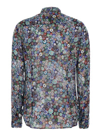 Dries Van Noten Women 'Chowy' Multicolor Shirt With Classic Collar And All-Over Embroidery In Viscose For Women
